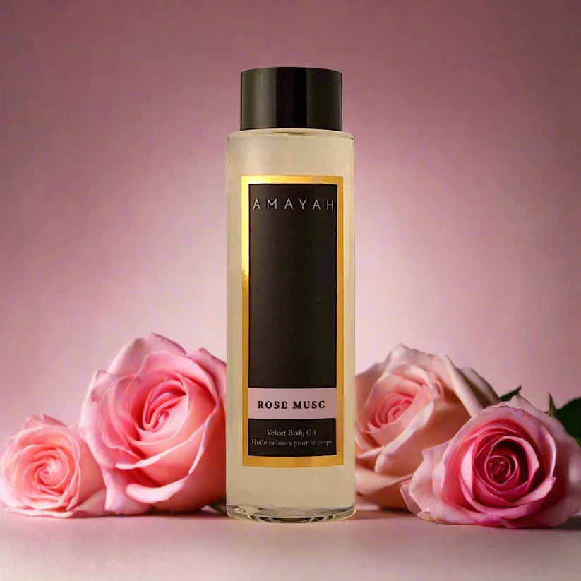 زيت الجسم المخملي روز مسك
