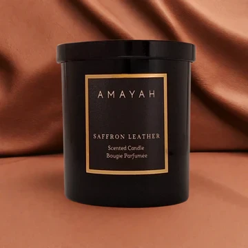 شمعة الصويا والجلد الزعفراني